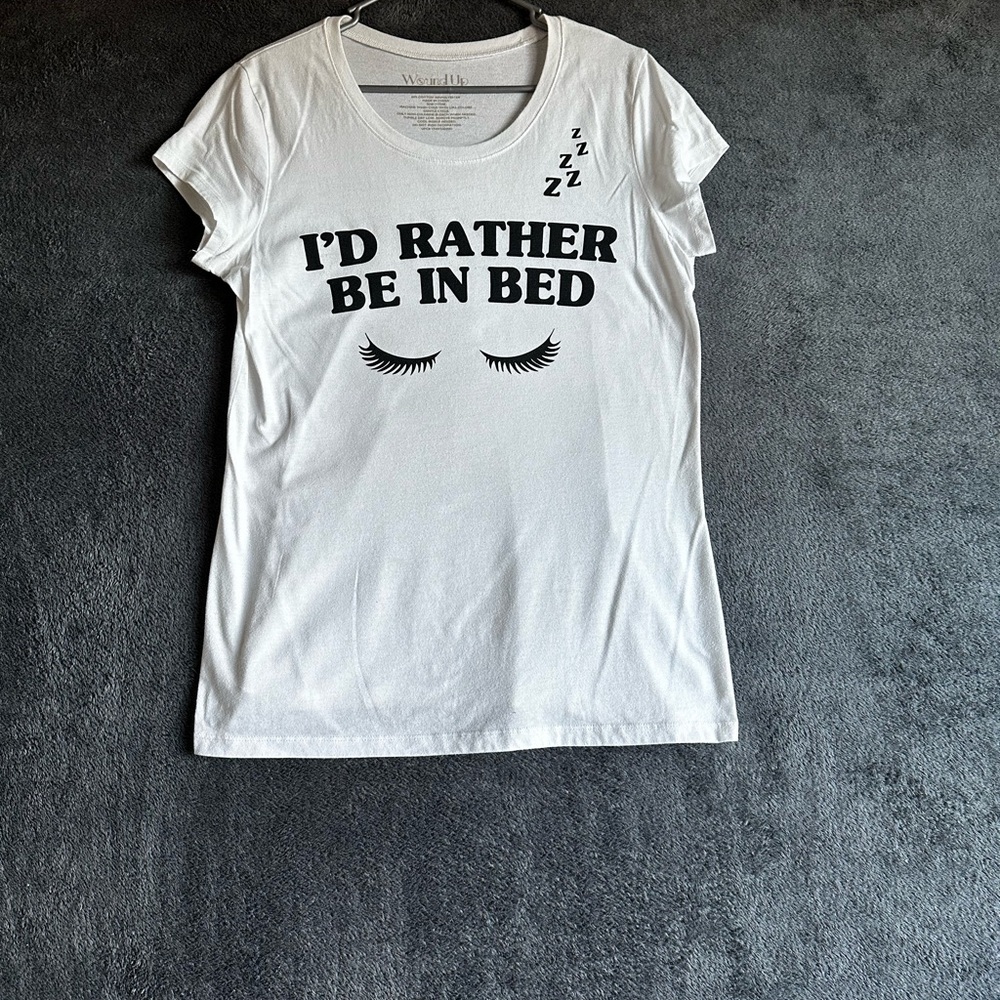 WOUND UP WOMANS SLEEP TEE I’D RATHER BE IN BED T-SHIRT SZ XXL (19)